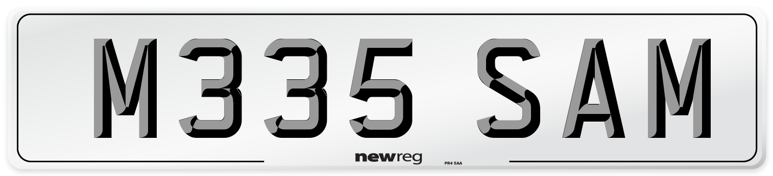 M335 SAM Number Plate from New Reg